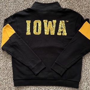 IOWA PINK Victoria’s Secret 1/2 Zip Sequin Sweatshirt - Large